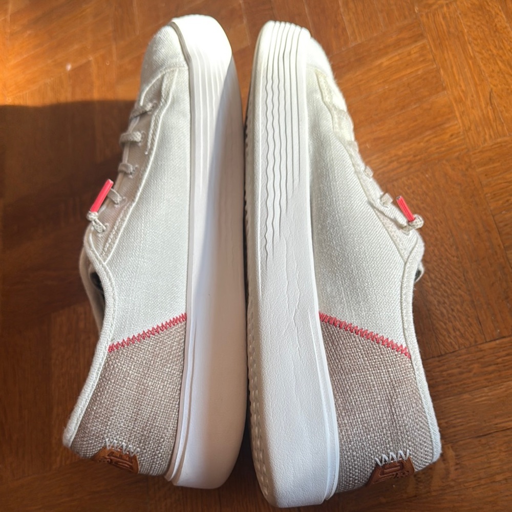 Hey Dude Women’s Cody Craft Linen White 10 Wide Slip-on Sneakers
